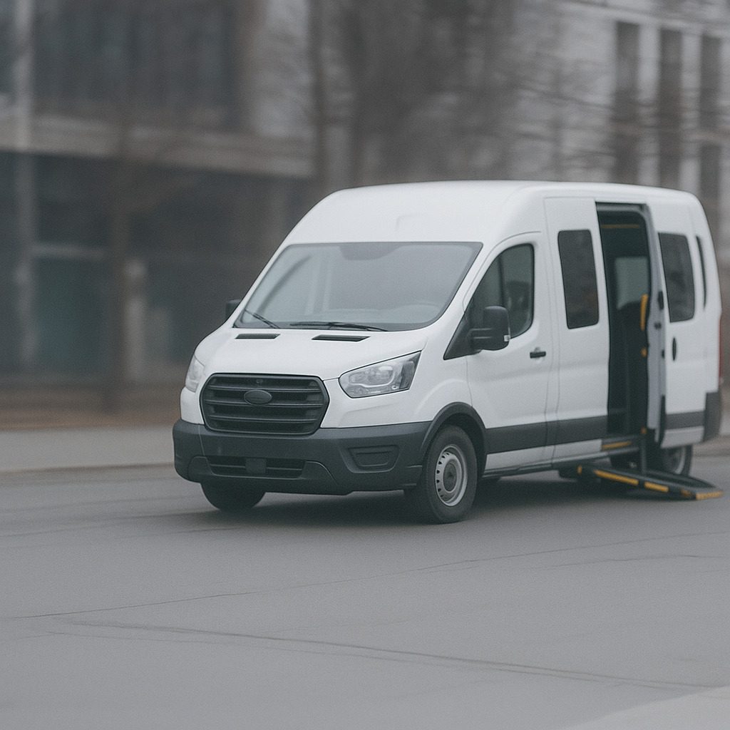 White Van with Wheelchair Lift